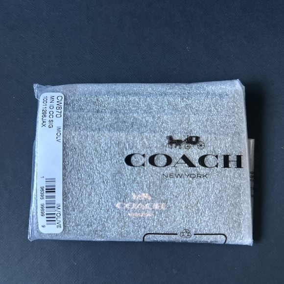 NWT coach Mini Skinny Id Case In Signature Canvas - Picture 5 of 5